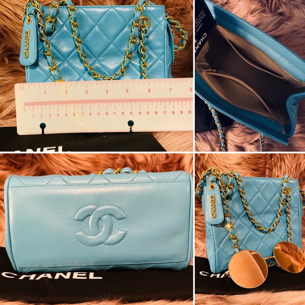 💙CHANEL😍Mini Matelasse Light Blue Lambskin Bag - Picture 6 of 15